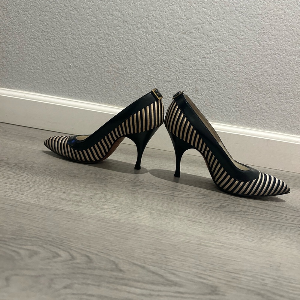 Vintage Herbert Levine Chic Striped Heels